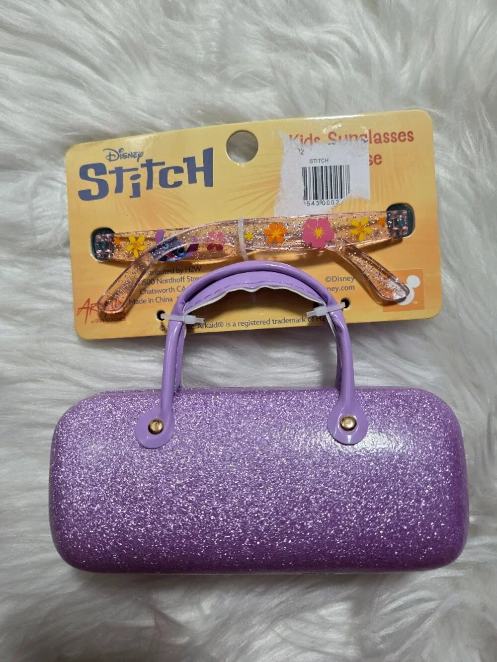 Stitch Glitter Cat-Eye Sunglasses & Hard Case